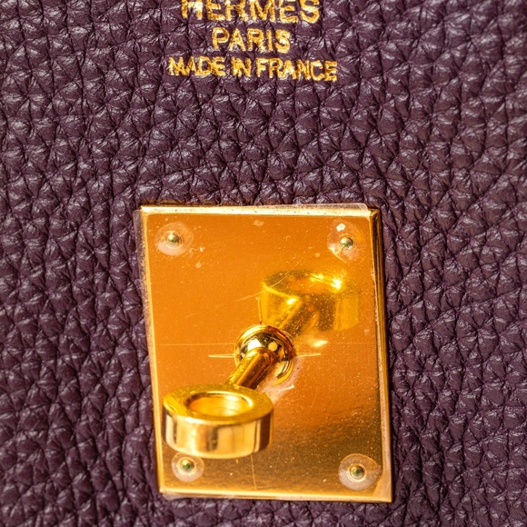 HERMES Raisin Togo Birkin 35cm Gold Hardware - Picture 9 of 11